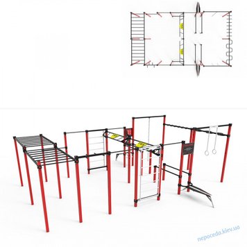 Сайт Спортивний комплекс S-40.1 з гімнастичними кільцями і канатом S-40.1 фото зображення