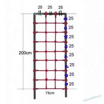 Сайт Сітка для лазіння c S-Hook 0,75 * 2 м червона 075S фото зображення