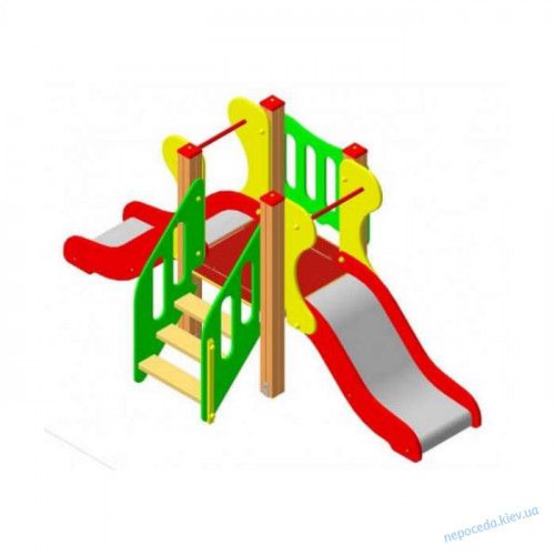 Сайт Дитяча гірка подвійна Фунтик на майданчик ДГ-12 фото зображення