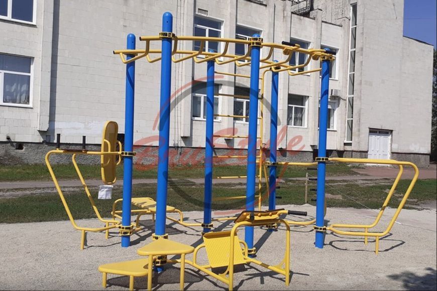 Спортивная уличная Мультифитнес станция металлическая на площадку W240 фото и изображение в Украине