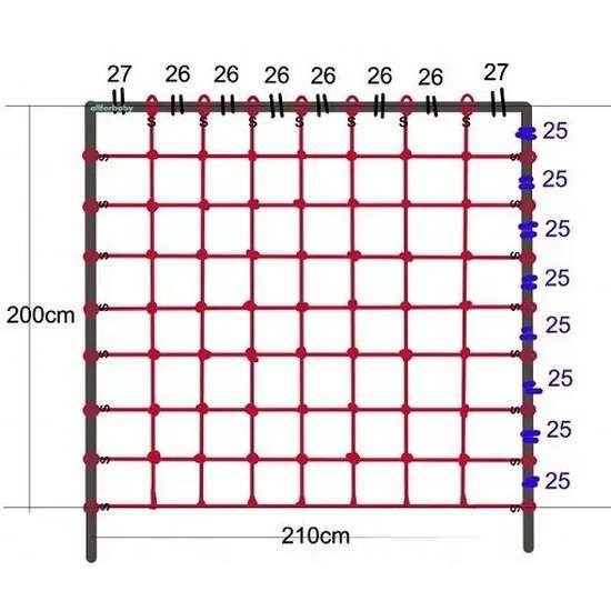 Сайт Сетка для лазанья 2,00 x 2,10 м S-Hook для детских игровых комплексов 0210S фото изображение