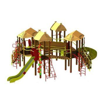 Дитячий ігровий вуличний комплекс "Мальви" з горками спортивно-ігровими елементами на майданчик DIO810 фото реальне зображення товару
