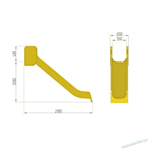 Сайт Спуск гірки пластиковий "Прямий" жовтий N-1167 фото зображення