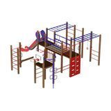 Детский спортивный гимнастический комплекс "Спартак" с горкой рукоходами и баскетбольным щитом DIO680 фото и изображение в Украине