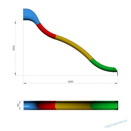 Сайт Горка пластиковая разноцветная 720см N-1183 фото изображение