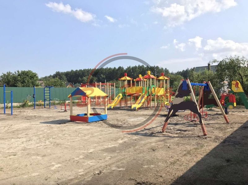 Вулична дитяча гойдалка на дерев&rsquo;яних стійках подвійна на майданчик DIO316 фото реальне зображення товару