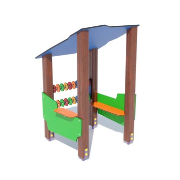 Сайт Дитячий вуличний ігровий будиночок “Міні” з лавкою і рахівницею в садочок або у двір DIO215.7HDPE фото зображення