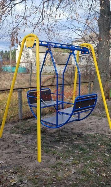 Металлические качели с люлькой челнок на детскую уличную площадку DIO318 фото и изображение в Украине