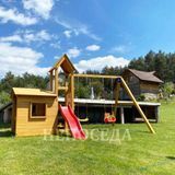 Дитячий майданчик Будиночок Гойдалки LOOKOUT з дерева LOOKOUT+SWING фото реальне зображення товару