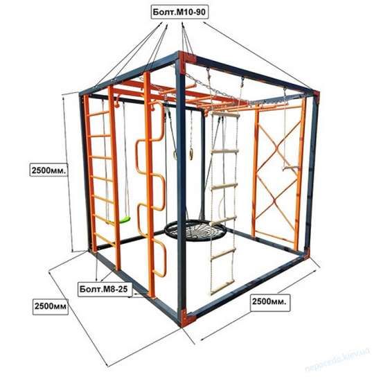 Сайт Спортивно-ігровий вуличний комплекс Куб з гойдалкою Гніздо TK-ks фото зображення