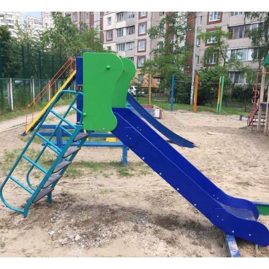 Дитяча вулична гірка Ластівка 90см на майданчик або у двір 121022 фото реальне зображення товару