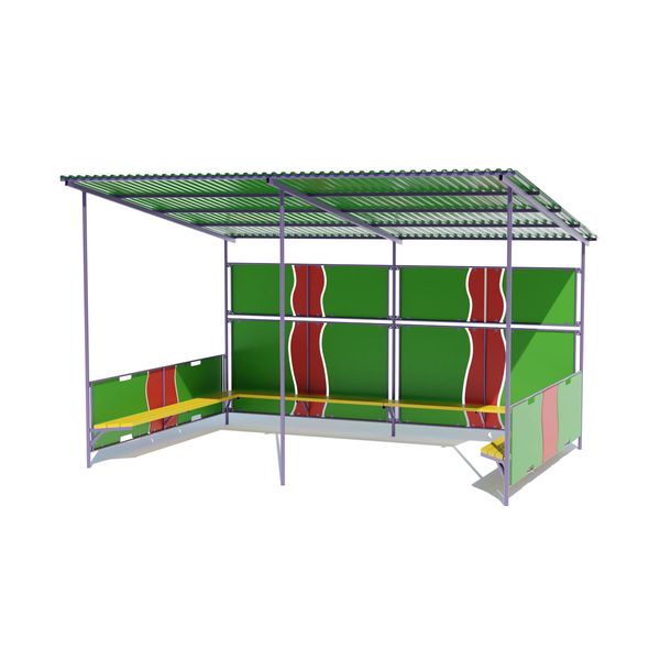 Сайт Беседка без пола со скамейками в детский сад или на площадку DIO234 фото изображение