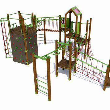 Детский игровой канатный комплекс с горкой LK255 фото и изображение в Украине