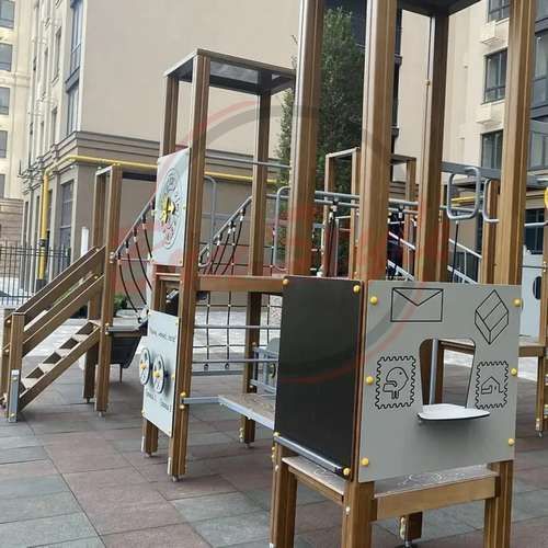 Ігровий вуличний комплекс "Альпи" з гірками і лазами DIO859 фото реальне зображення товару
