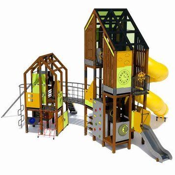 Большой детский игровой комплекс "Великан" деревянный на площадку DIO856HDPE фото и изображение в Украине
