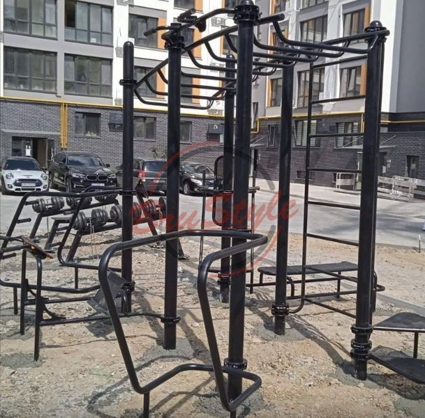 Металевий вуличний спортивний комплекс "Воркаут" на майданчик W227 фото реальне зображення товару