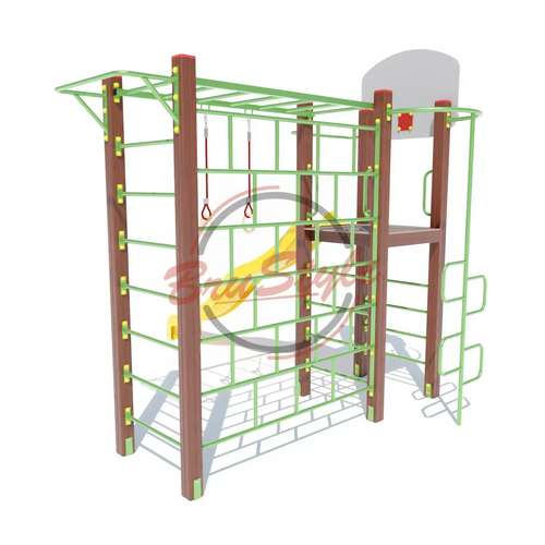 Гімнастичний комплекс "Тарзан" із пластиковою гіркою в Україні 383х365 см